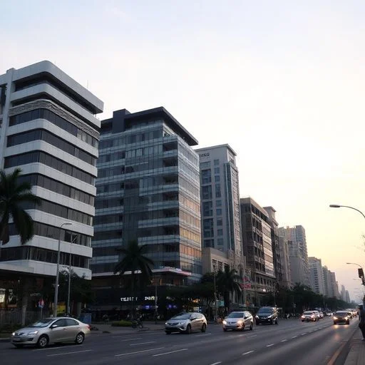 AI_images/Colombo_City_50435a40.webp: A striking juxtaposition of architectural styles. On one side, a meticulously detailed facade of a grand colonial-era building with intricate patterns. Seamlessly blending into or reflected nearby, a blurred, futuristic, glass-clad high-rise, symbolizing the city's evolution. No people.