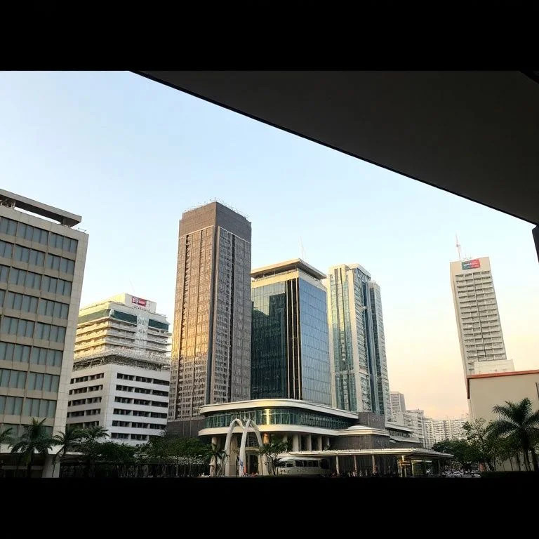 AI_images/Colombo_City_50435a40.webp: An expansive, serene aerial view of a pristine stretch of coastline near Colombo. Gentle, translucent waves lap against a clean, sandy shore, framed by the silhouettes of elegant palm trees. The ocean stretches to the horizon under a soft, clear sky. No boats, no people, just natural beauty.